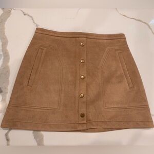 Fringe Studio Suede Tan Skirt Size L